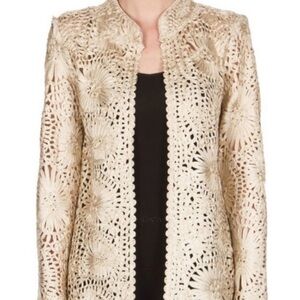 JOSEPH RIBKOFF JACKET Gold Lace (perfect for wedding or evening wear)
